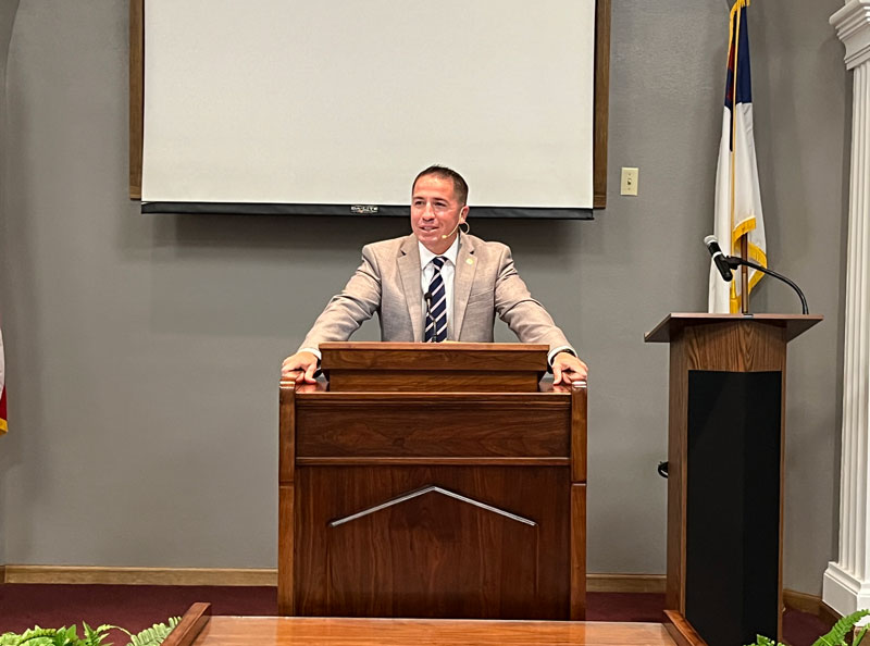 Pastor Jack Zumwalt preaching